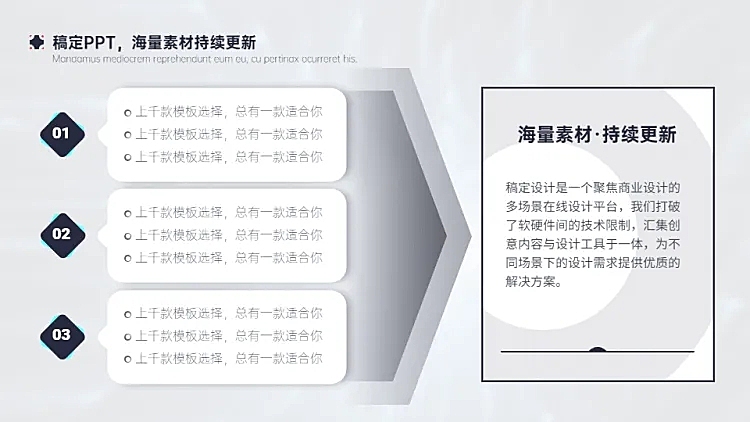 列表层级关系3项PPT图文页