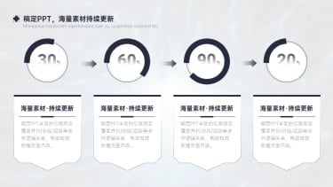 列表流程关系4项PPT图文页