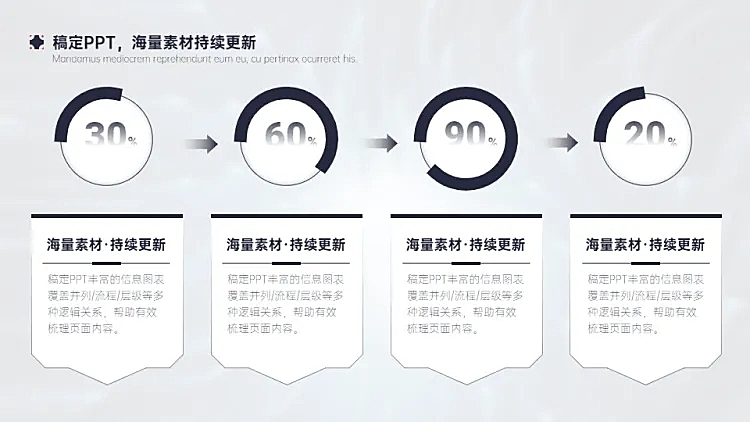 列表流程关系4项PPT图文页