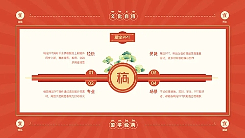 并列关系4项PPT图文页