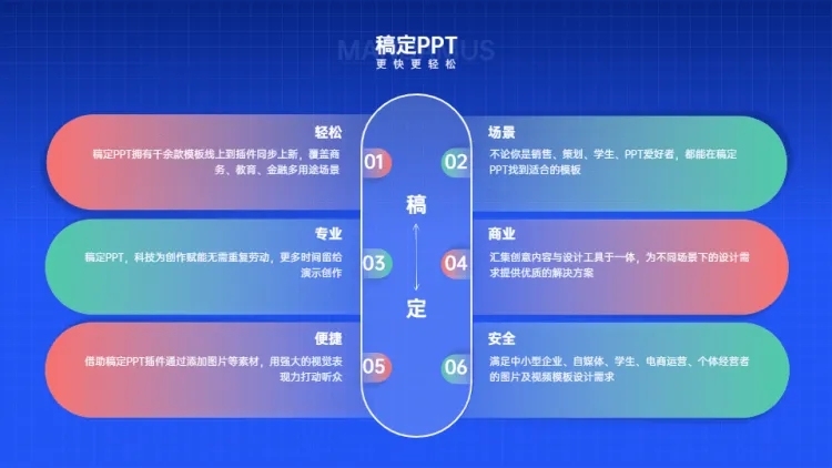 并列关系6项PPT图文页预览效果