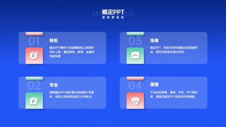 并列关系4项PPT图文页预览效果