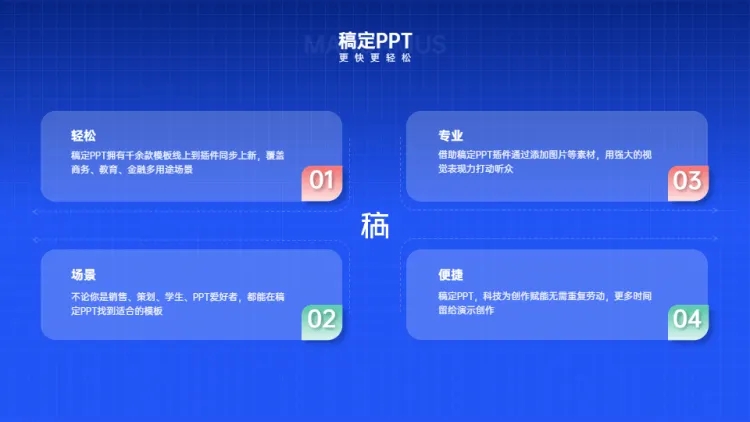 并列关系4项PPT图文页