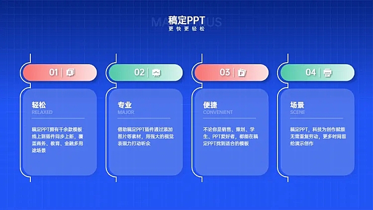 并列关系4项PPT图文页