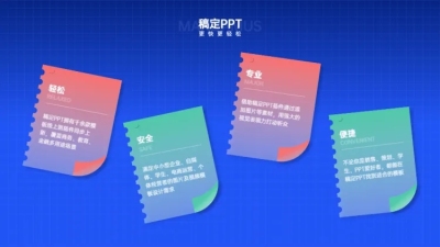 并列关系4项PPT图文页