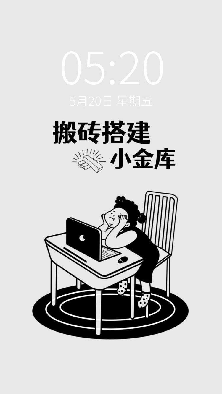 点击进入编辑 趣味打工人手机壁纸预览效果