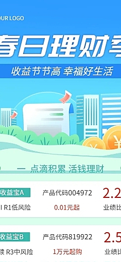 金融保险投资理财产品春季营销宣传长图海报