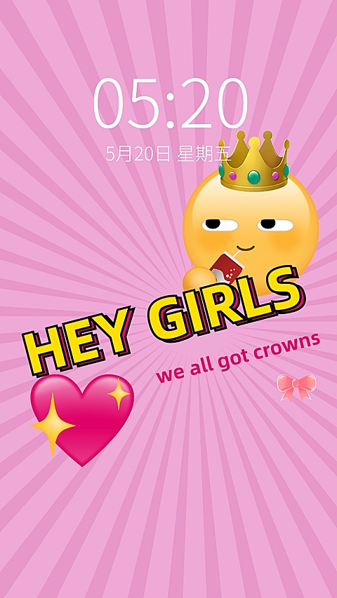 妇女节趣味芭比粉emoji手机壁纸