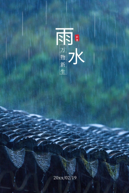 节气雨水节气祝福简约风plog模板预览效果