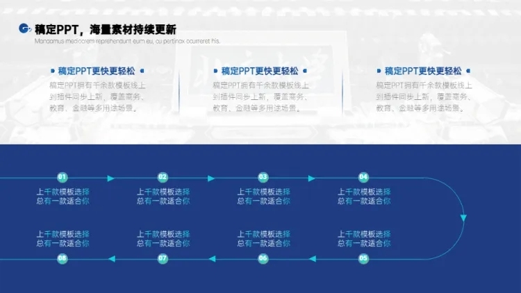 并列关系流程关系3项多项PPT图文页预览效果