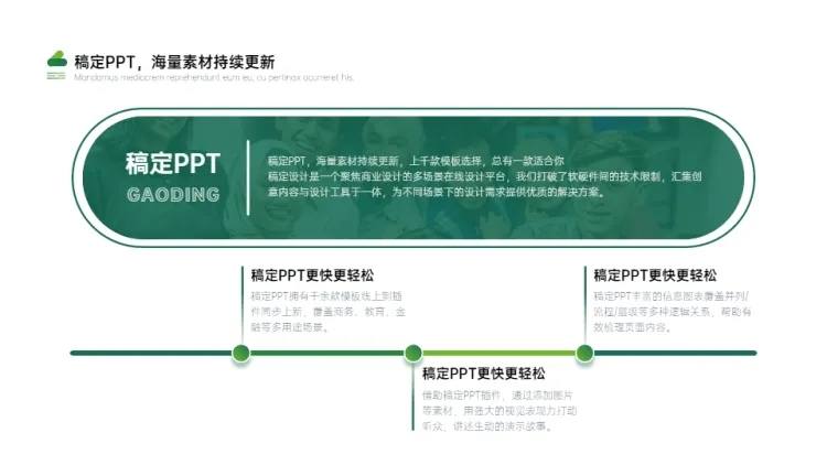 列表时间轴3项PPT图文页预览效果