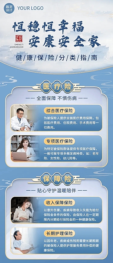 金融保险健康险产品营销宣传长图海报