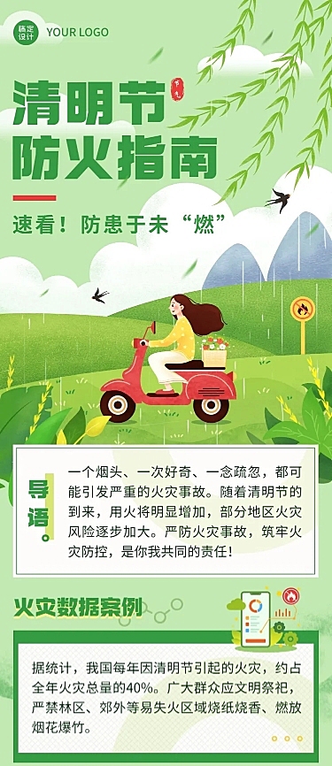 清明节防火贴士文章长图