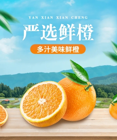 清新春上新食品生鲜橙子详情页预览效果