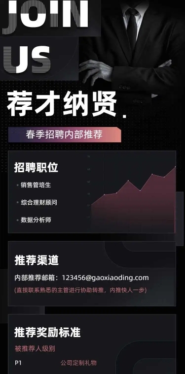 H5长页金融保险企业内推长图海报