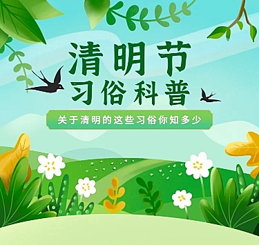 清明节节日习俗科普插画文章长图