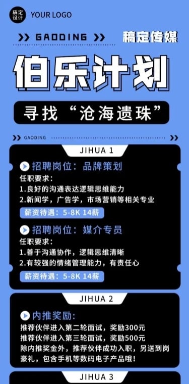 企业岗位招聘内推宣传H5