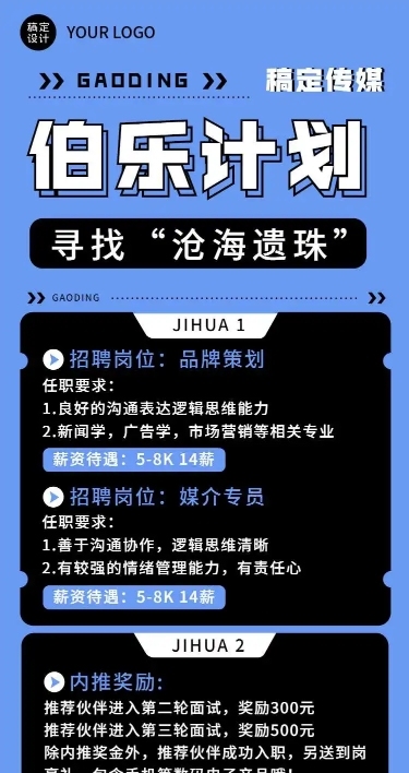 企业岗位招聘内推宣传H5