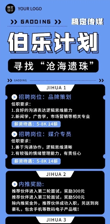 企业岗位招聘内推宣传H5