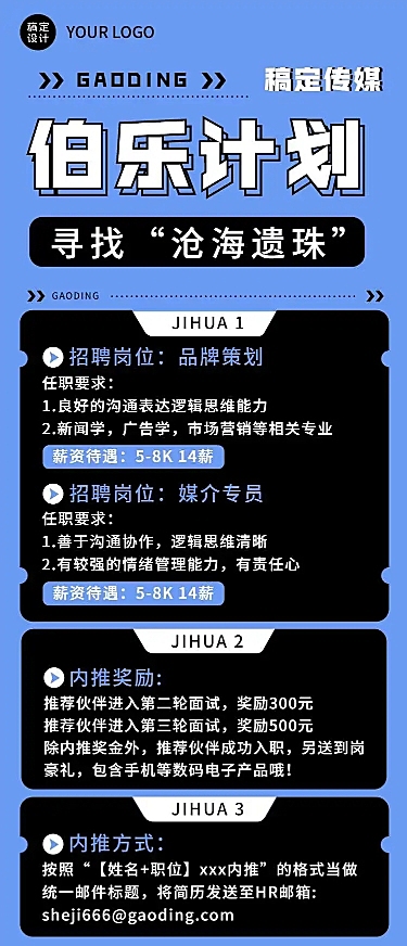企业岗位招聘内推宣传H5