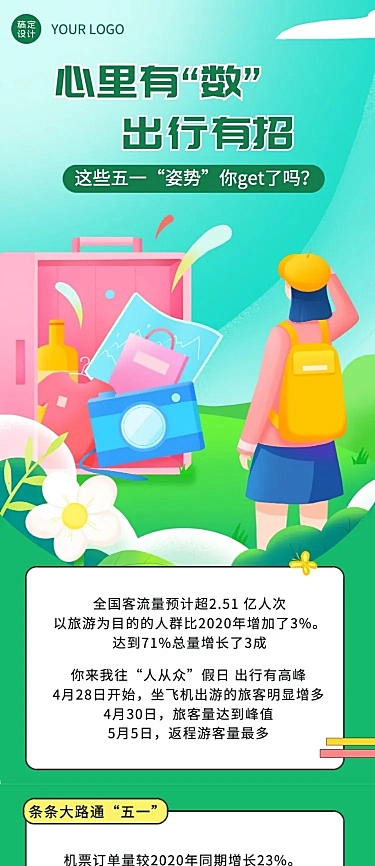 劳动节数据报告插画文章长图