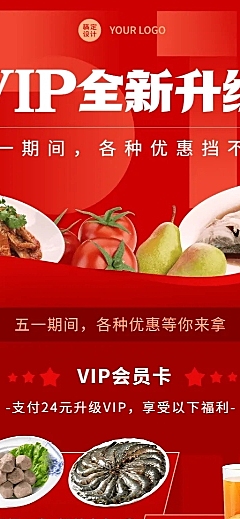 五一劳动节生鲜零售营销餐饮长图海报