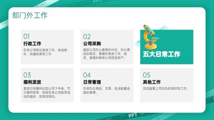 并列关系5项PPT图文页预览效果