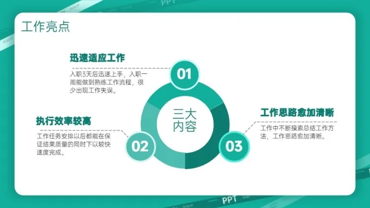 总分关系3项PPT图文页