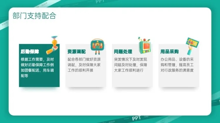 并列关系4项PPT图文页预览效果