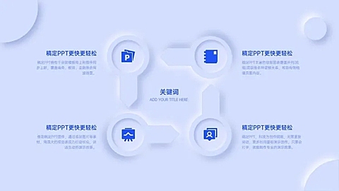流程关系循环关系4项PPT图文页
