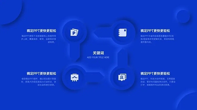 流程关系循环关系4项PPT图文页