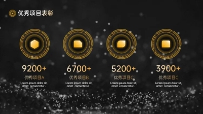 并列关系4项PPT图文页