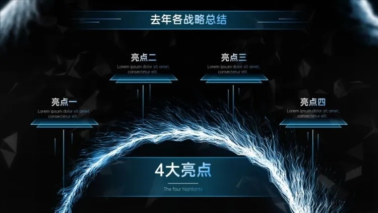 总分关系4项PPT图文页预览效果