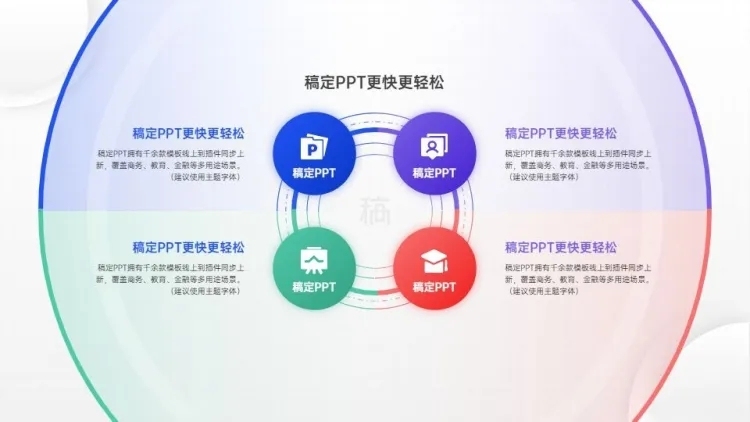 并列关系4项PPT图文页预览效果