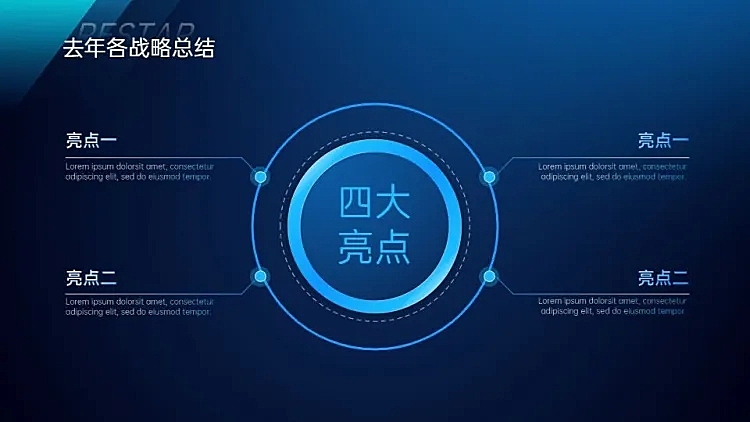总分关系4项PPT图文页