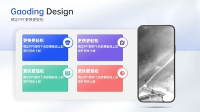并列关系4项PPT图文页