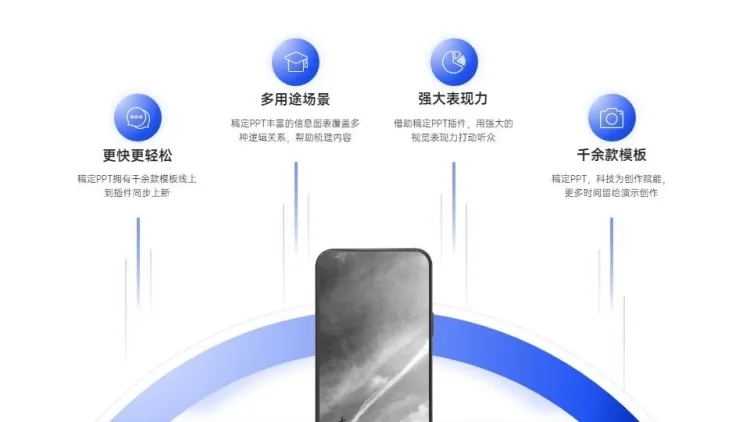 总分关系并列关系4项PPT图文页预览效果