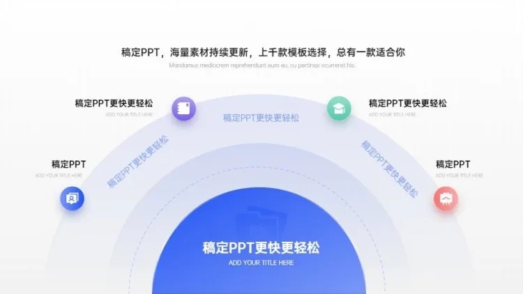 发散汇聚关系4项PPT图文页预览效果