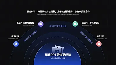 发散汇聚关系4项PPT图文页