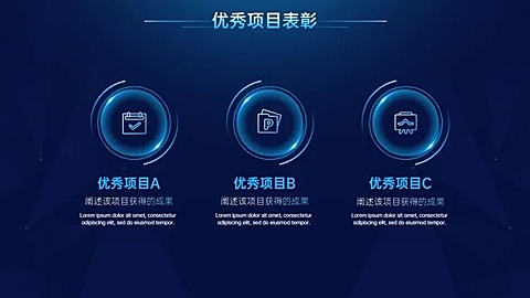 并列关系3项PPT图文页