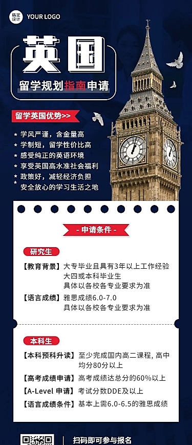 留学机构介绍留学规划指南长图海报