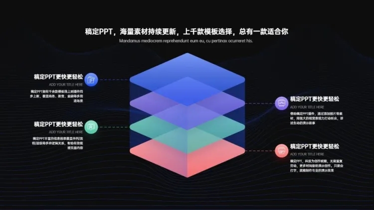 并列关系4项PPT图文页预览效果