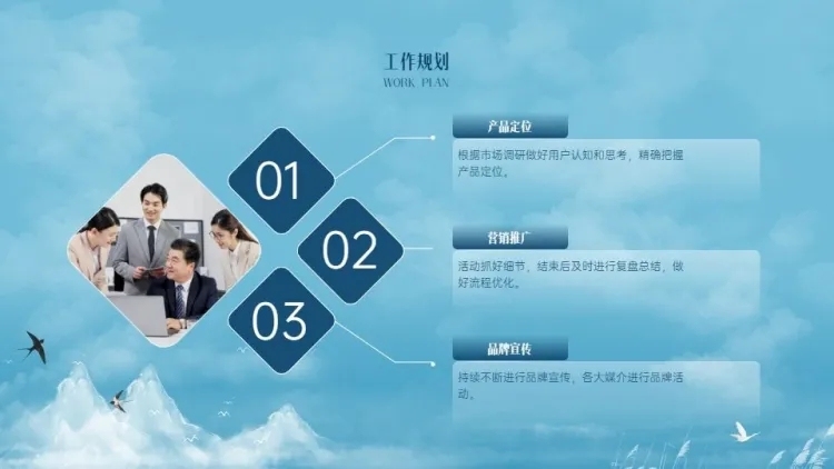 总分关系3项PPT图文页预览效果