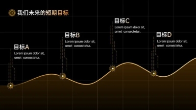 递进关系流程关系4项PPT图文页