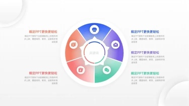 发散汇聚关系5项PPT图文页