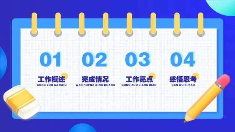 并列关系4项PPT目录页预览效果