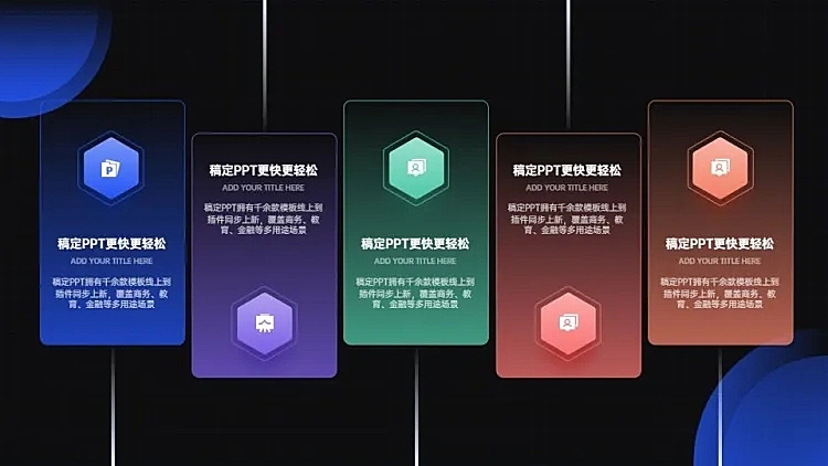并列关系5项PPT图文页