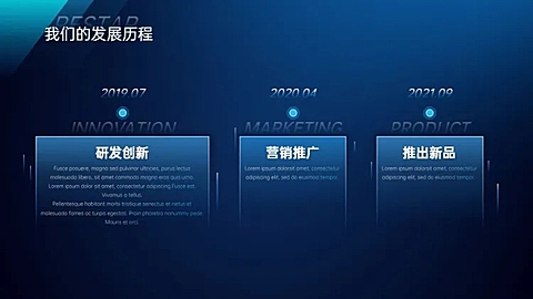 递进关系3项PPT图文页