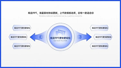 对比关系发散汇聚关系6项PPT图文页