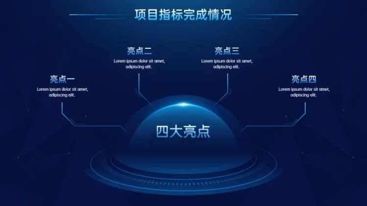 总分关系4项PPT图文页预览效果